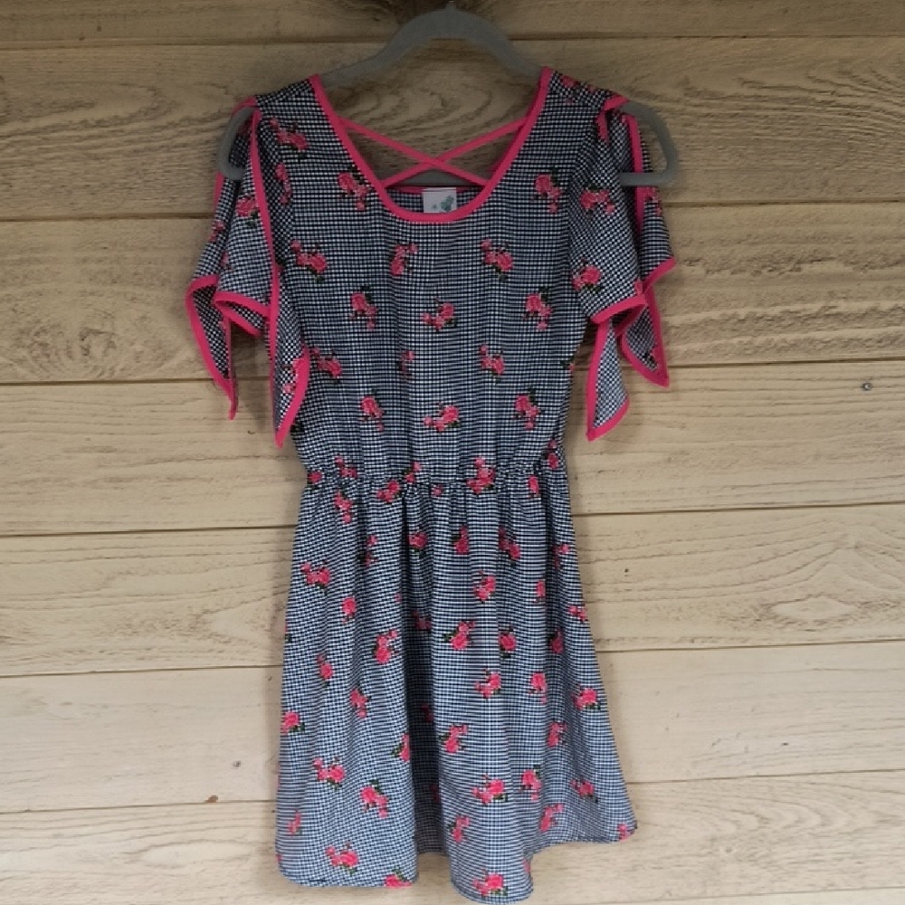 Lily Bleu Houndstooth Rose Dress
